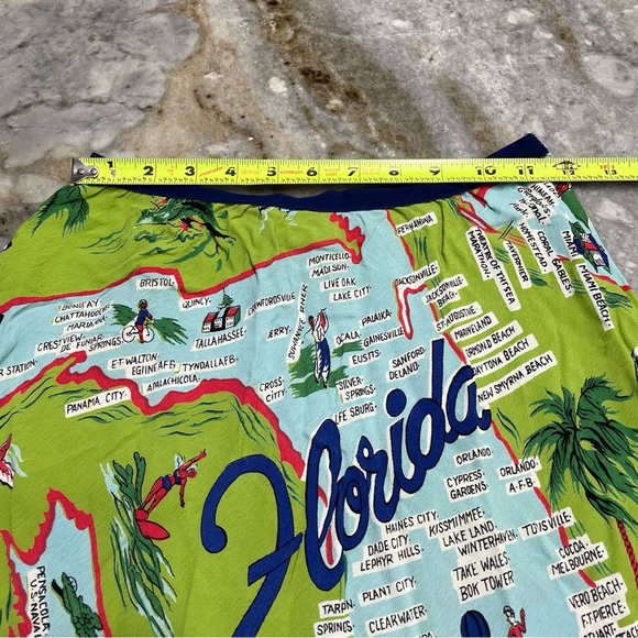 Vintage BETSYS Semi Sheer Skirt Florida Beaches Map Made in California Small - Picture 5 of 10